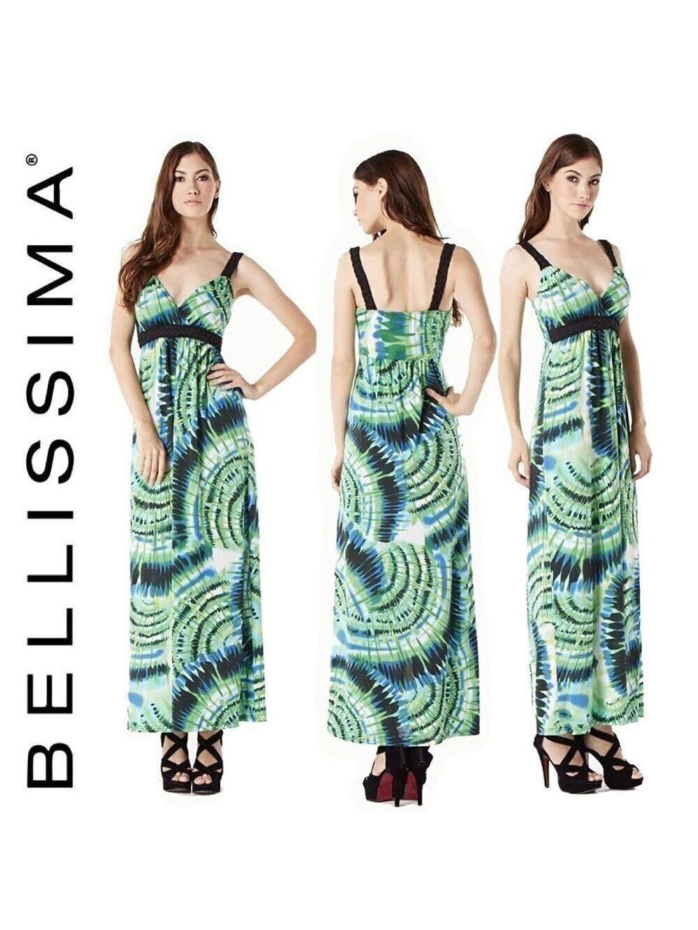 Bellissima Blue green maxi dress M
